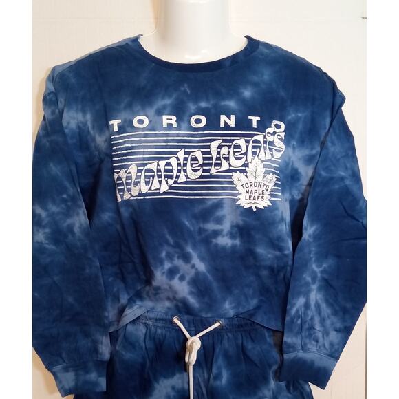Toronto Maple Leafs Wear by Erin Andrews Tie-Dye Lounge Set Large - Picture 4 of 7